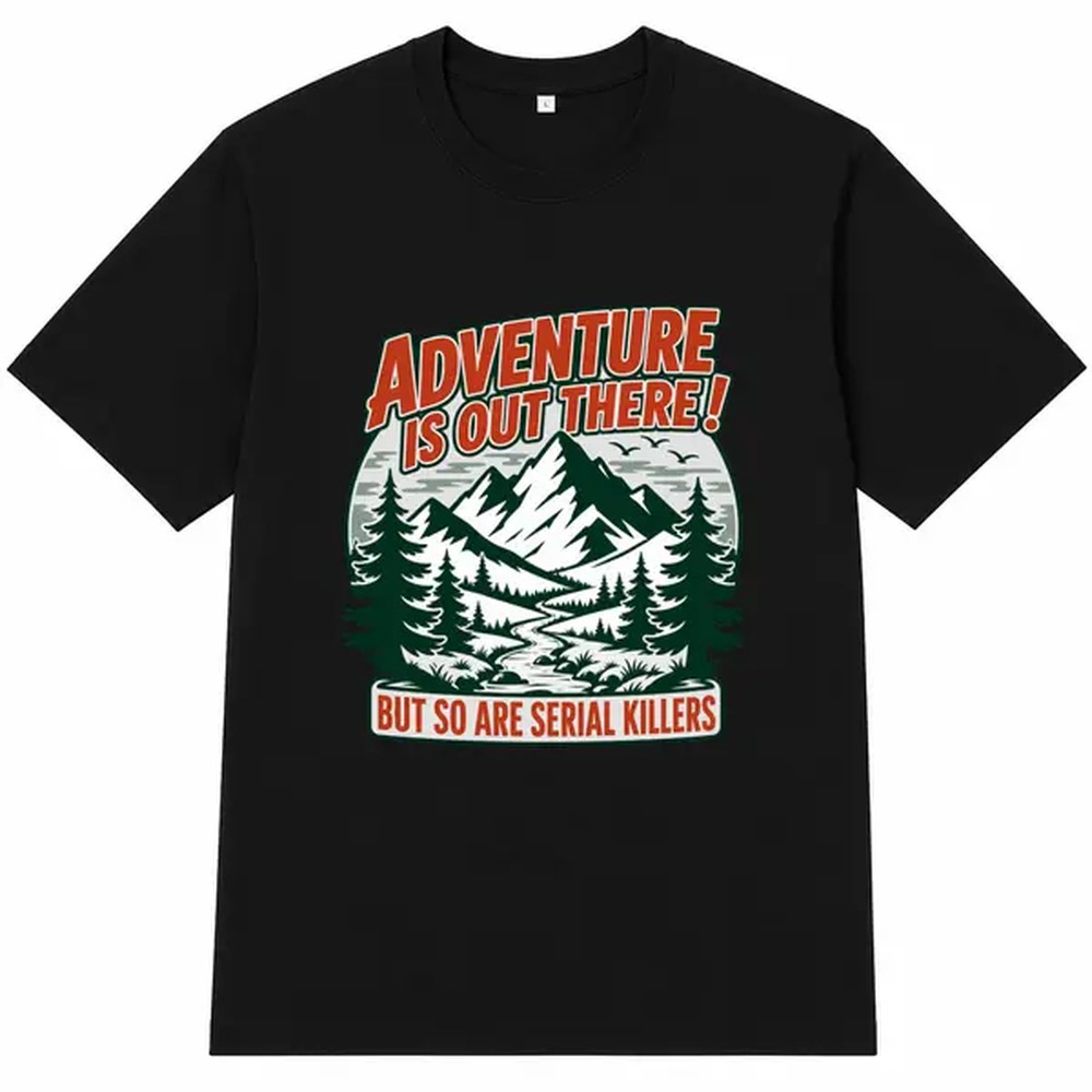 Camiseta Preta com Estampa de  - Outdoor Adventure Outfit avaliação e preço